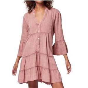 Faherty Brand Pink Textured Dress